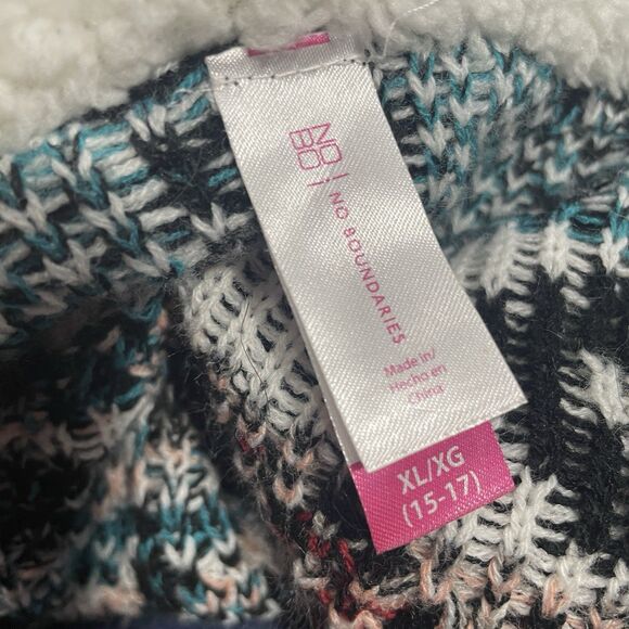 No Boundaries Aztec Sherpa Trim Lined Cozy Cardigan Size XL Juniors Acrylic - Picture 5 of 9